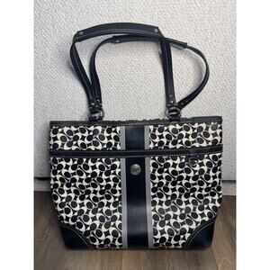 Coach Chelsea Signature Logo Heritage Tote Handbag Shoulder Bag Purse